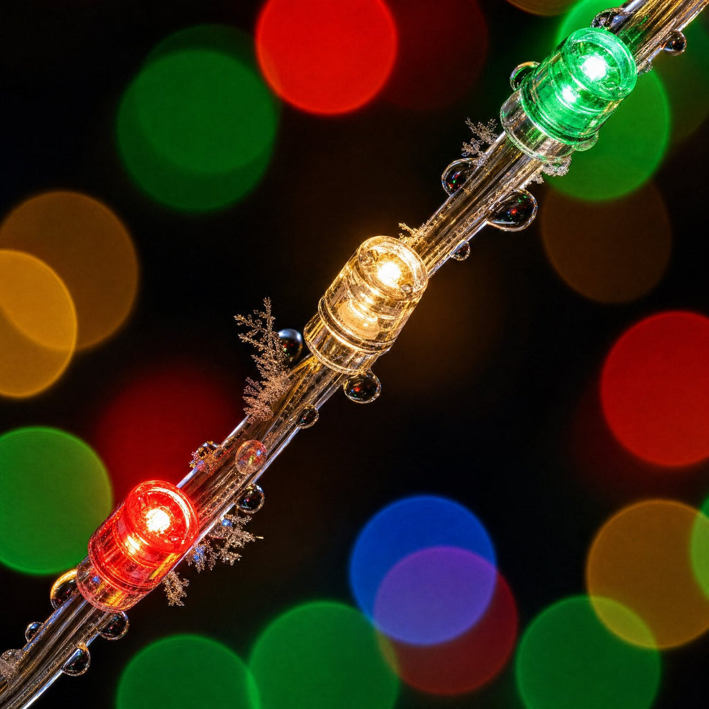 Close-up of the weatherproof LED strand